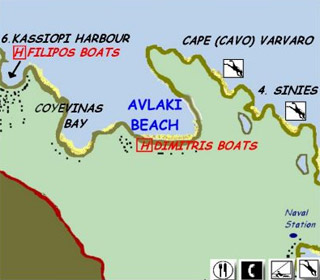 Avlaki Map Beach